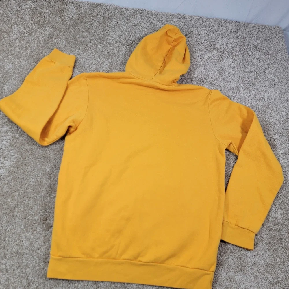 Adidas Mens Hoodie Pullover Sweatshirt Yellow Training Activewear